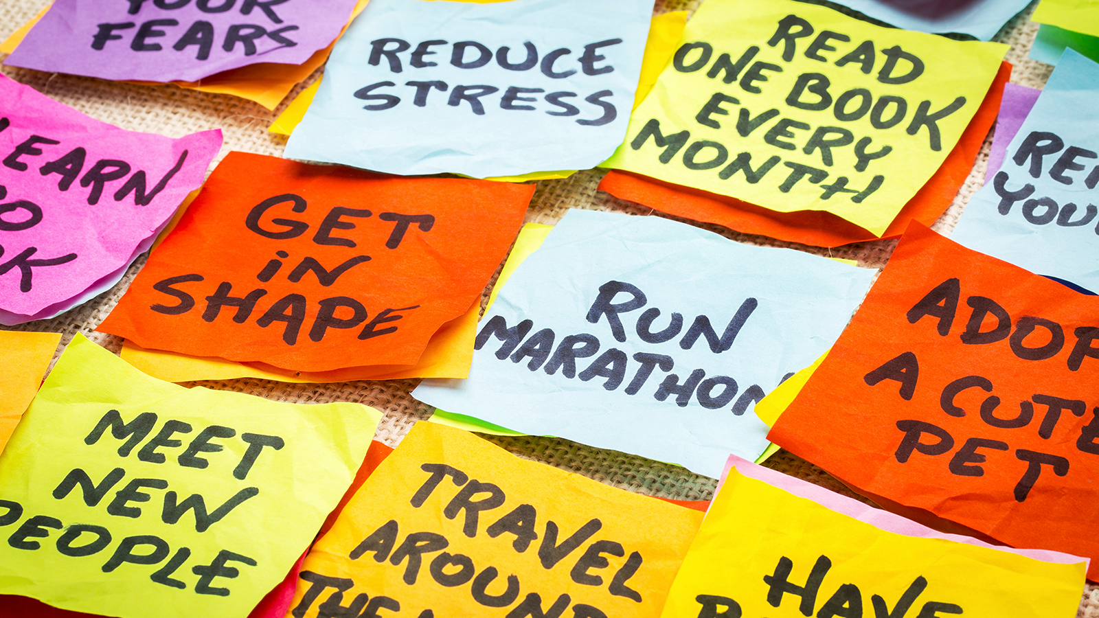New Year's Resolution Sticky Notes