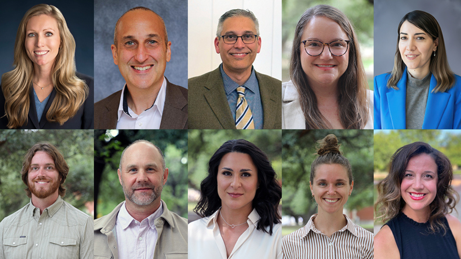 Collage of 10 new faculty members for Baylor University’s Robbins College of Health and Human Sciences.
