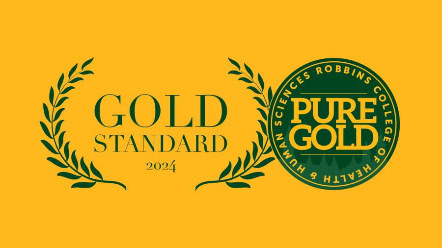 Gold Standard and Pure Gold graphics in green and gold.