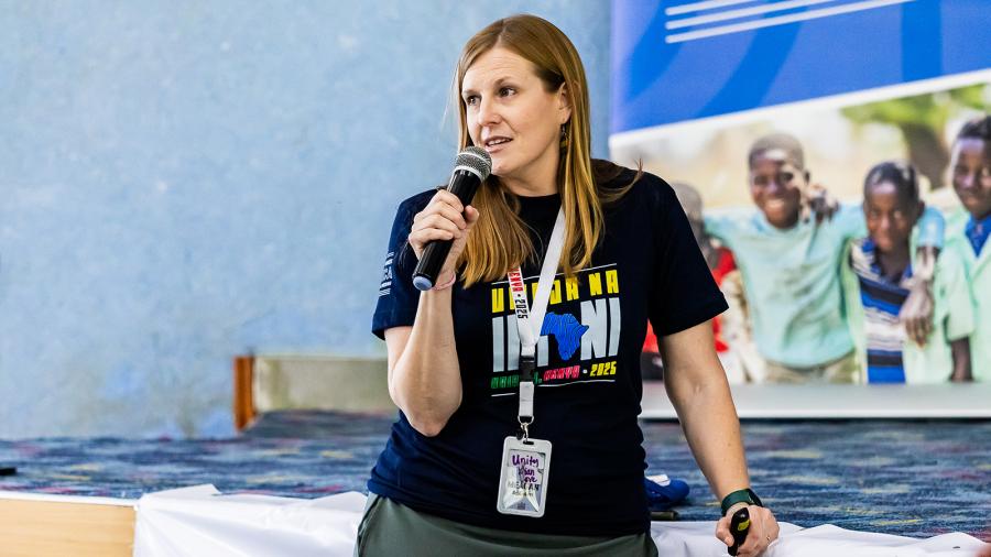 Meagan Schlinkert presents at the Africa Regional Gathering Conference.