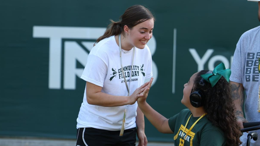 Ashley Westover Giving a High Five